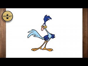 How to draw road runner from looney tunes