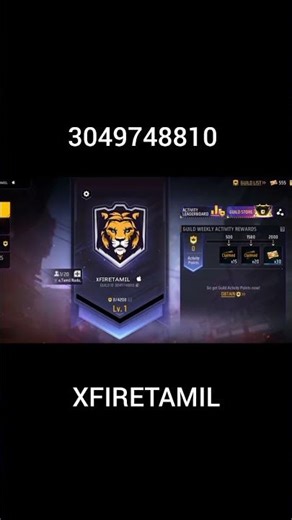 💖XFIRETAMIL guild new joining to all #freefire #guild #new #opening #supportme