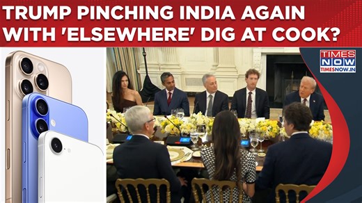 At a dinner hosted by US President for the CEOs of leading tech giants, Donald Trump's blunt question on investment to Apple CEO Tim Cook took has caught the world's attention. The US President enquired about 'home coming' even as Apple unveils India plans. #DonaldTrump #timcook #trumpdinner #whitehouse #appleceo #apple | TIMES NOW