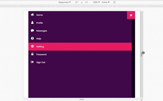 响应式侧边栏 menu