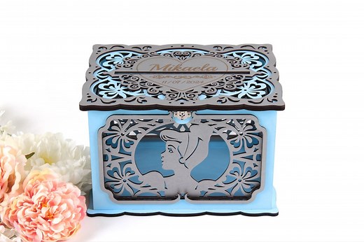 Cinderella Quinceañera Card Box With Slit, Princess Quince Centerpiece, Sweet 16 Money Envelope Box, Sweet 15 Well-wishes Card Holder - Etsy