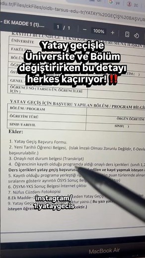 Yatay geçişte bu formu doldurmayı sakın unutma