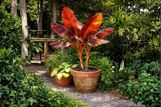Siam Ruby Banana Plant | Rare Red Foliage Tropical Garden - Etsy