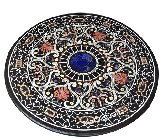 Artistic Marble Sofa Center Table Top | Lapis Lazuli Inlay Dining Table Top With Delightful Look | Marble Conference Table for Office Decor - Etsy