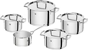 Zwilling 5-Piece Pot-Set, with 4 Lids, Suitable for Induction, Stainless Steel, Passion