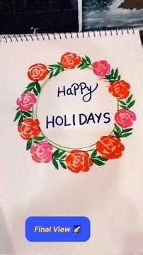 Flower Wreath Drawing 🌸 | Happy Holidays Card 💡