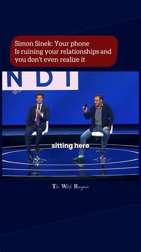 THE WHITE RAEGAIN on Instagram: "Simon Sinek warns that constant smartphone use is harming real-world relationships by fostering addiction and distraction, often without people noticing. He says checking your phone first thing in the morning or during conversations shows dependency and can erode meaningful connections over time. Sinek urges people to put phones away at dinner, in meetings, and during quality time to build deeper social bonds and improve communication. His message highlights how 
