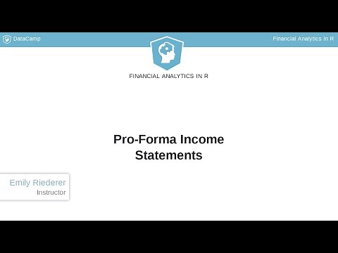 R Tutorial: Pro-Forma Income Statements