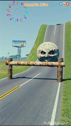 Long City Buses vs Automatic Log Barrier Trap - BeamNG.drive #beamngdrive #shorts #viral #gaming