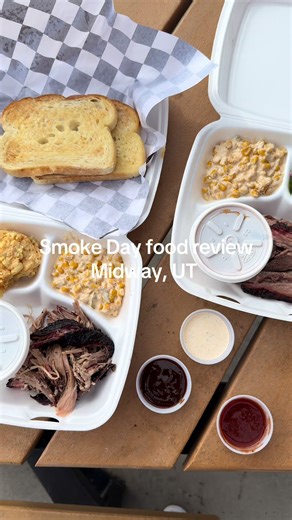 Smoke Day BBQ in Midway UT 10/10!!! We will definitely be back. They are open on Saturdays from 10am-sell out, get there early and make sure you can get brisket before they sell out! The location of Smoke Day was perfect - right in the heart of downtown midway. We were able to walk around shops and enjoy the beautiful town of Midway. #utahfoodie #slcfoodie #foodreview #smokedmeat #foodtruck