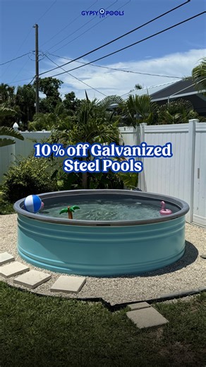 Get 10% off 6, 7, 8, and 9 ft galvanized tanks! Make your backyard dreams come true. Cool off when it's hot and heat it up when it's cool. Our Pools Are: 💧 Packages start at $2.8K ⚡ Installed in a few hours 📋 No permit needed ☀️ Made for Florida weather 🌡️ Heat it up when it's cold out Only a deposit due upfront - the rest when your pool’s installed. | GypsyPools