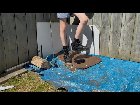 Crushing and Smashing a Faulty Teac Alarm Clock Radio