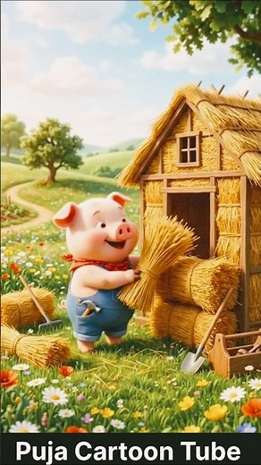 The Three Little Pigs🐖🥹#shorts #ytshorts #animationshorts #pujacartoontube