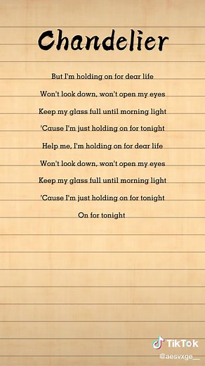 Chandelier Song Lyrics - Sia Lyrics Nightcore Version