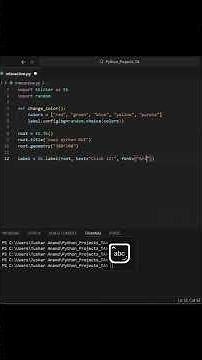 Changing Colour GUI using Python’s Tkinter! 🔥 #python #coding #programming #tkinter #shorts