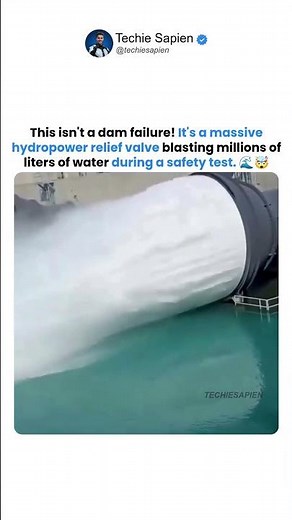 Hydropower Relief Valve Test Releases a Massive Wall of Water! 💧⚡🌊
