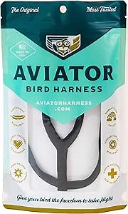 The AVIATOR Pet Bird Harness and Leash: Mini Black
