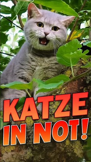 Unsere Katze kann nicht mehr runter!😂Rettung im Garten!