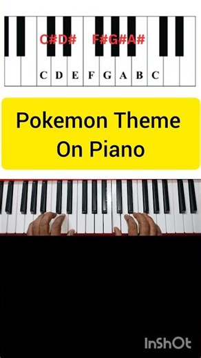 Pokemon theme For Beginners On Piano #piano #pianotutorial