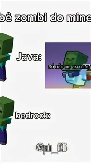Bebê zombie do Java x bedrock