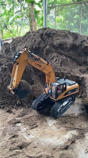 RC excavator testing