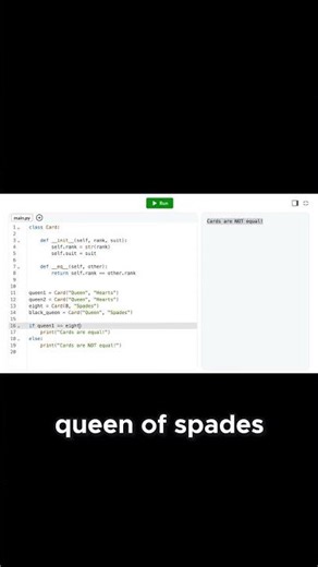 Refining Python's Equals Rank vs. Suit Logic #learning #phyton #foryou