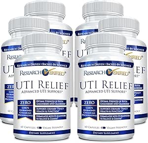 Research Verified UTI Relief - Urinary Tract Support Supplement - 100% Natural, Vegan with Lingonberry, Cranberry & D-Mannose - 6 Bottle (6 Month Supply)