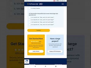 Go Transcript German test answers Online work from home