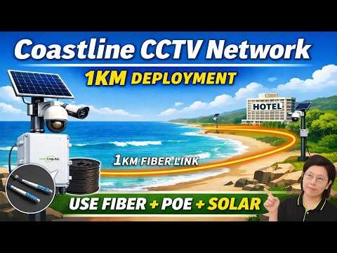 Build a 1km Coastal CCTV Network with Fiber, PoE & Outdoor Switches