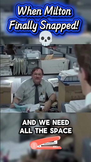 When Milton Finally Snapped! Office Space Red Stapler Scene Funny Movie Moment 1999