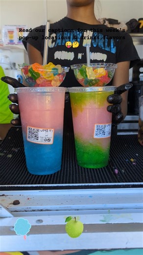 Drinks: cotton candy & green apple lemonade w/ pick your toppings candy 👍🏽 Candy toppings are posted at the order window🌞 This week's pop-up locations ⤵️🎉 Thur. 12/14 ⏰1-4 Health Fair 📍1900 Tree Lane, Snellville Sat 12/16 ⏰3-9 Santa's Secret Christmas Market 📍351 Marietta St NW, Atlanta, GA 30313 Sunday December 17 ⏰12-6pm Jingle On Main 📍 6933 Main St, Lithonia #thingstodoatl #atlfamilyfun #candygrapes #shavedice #dessertshop #gwinnettcounty #lithoniastylist #atlfoodie | Candyworlddrinks