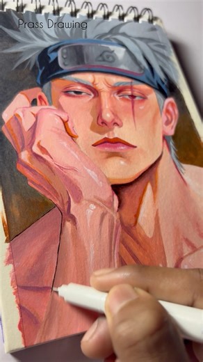 Kakashi Hatake Face Drawing Without Mask. #shorts