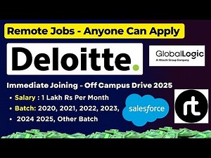 🔥Urgent Hiring | Deloitte Hiring - Salary 12 Lakh | Global Logic, Salesforce, RTCamp Remote Hiring
