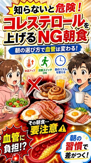 【保存版】知らないと危険！コレステロールを上げるNG朝食と改善する5つの習慣】