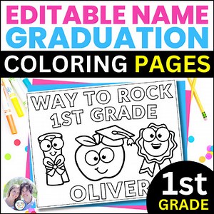 Graduation Coloring Page Last Day of School Coloring Sheet End of Year 1st Grade