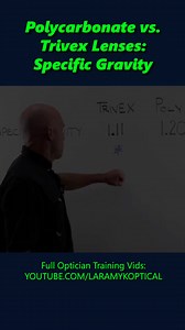 Polycarbonate vs. Trivex Lenses: Specific Gravity #optician #optical #laramyk #opticianworks #opticiantraining #abo #abocertification | Laramy-K OpticianWorks | Facebook