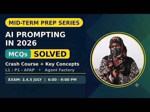 L1:P1-AFAP Exam | AI Prompting in 2026 (13 Concepts) — 66 Scenario-Based MCQs Solved | Part-1
