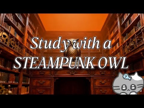 Study Inside a Steampunk Owl Clock Tower 🦉 1-Hour Brass Loop | AI Infinite Zoom + Gear Beats