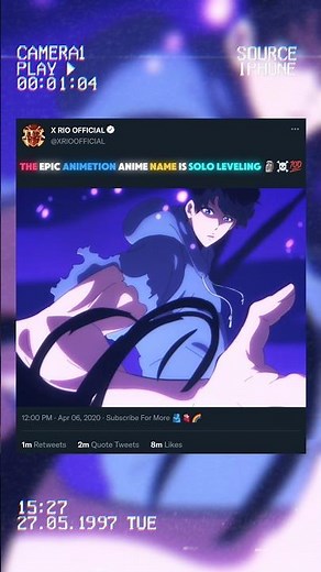 Solo Leveling 🗿☠️ | Anime Status | X RIO OFFICIAL #sololeveling