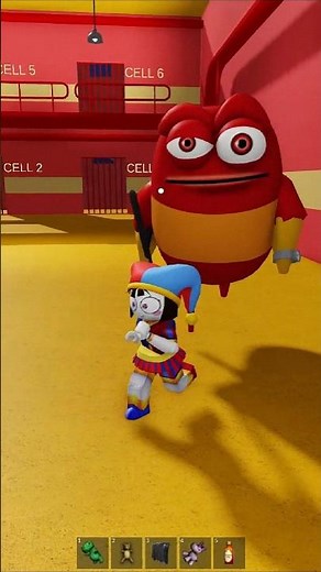 POMNI ESCAPES RED LARVA'S PRISON RUN! 🐛😱 (Roblox Obby)
