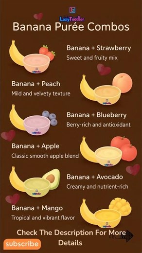 6 Best Banana Purée Combos for Babies | Banana Puree for Baby | Baby Food Recipes