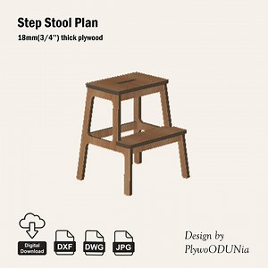 Plywood Step Stool Plans: CNC Router Cut Files (Digital Download)