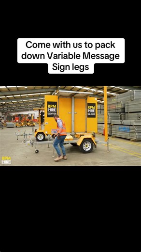 At RPM Hire we safely get sh!t done. See how to safely pack down Variable Message Sign legs. #rpmhire #variablemessagesign #vms #safetyfirst