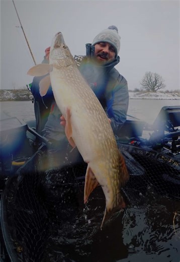 Winter Pike Fishing from a Belly Boat