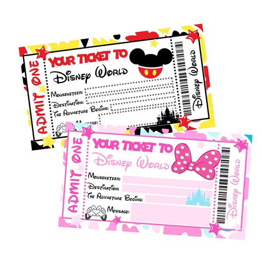 Digital Disney Ticket Surprise | Printable Disney Trip Reveal | Magical Vacation Announcement - Etsy