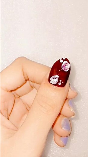 easy floral nail art design ❤️❤️#trending2025#youtubeshorts #diynaildesigns#naildesign #nailtutorial