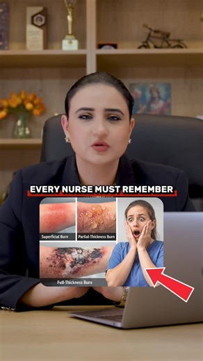 Navkiran kaur on Instagram: "Comment BURNS for the NCLEX burn care cheat sheet. Burn questions are high-risk on the NCLEX because they test assessment, prioritization, and fluid management, not memorization. In this video, Navkiran breaks down burn depth classification, the Rule of Nines, and the key nursing priorities during the emergent phase of burn care. You’ll learn how to quickly recognize burn depth, understand why pain differs between burn types, calculate burn severity, and manage the f