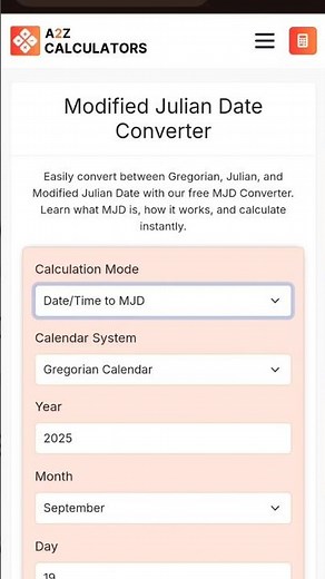 Convert Modified Julian Date & Julian Date Instantly! | #OnlineCalculators #Shorts
