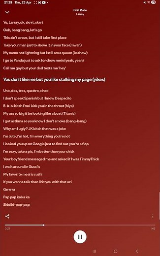 Lyrics First Place-Larray #Larray #FirstPlace #asmr #Edit ‪@LARRAY‬ #spotify