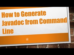 How to Generate Javadoc from Command Line